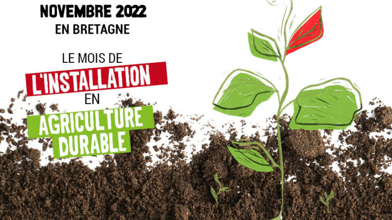 Visuel indiquant "mois de l'installation en agriculture durable 2022"
